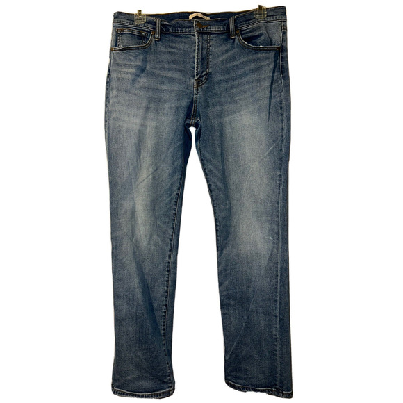 BCBG Max Azria Jeans Women's Size 32 Blue Cuffable Straight Leg Boyfriend Jean - Picture 1 of 8